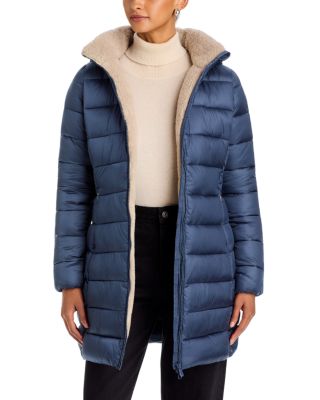 Clelia Faux Fur Trim Hooded Puffer Coat