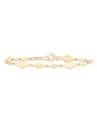 14K Yellow Gold Alternating Kite Chain Bracelet