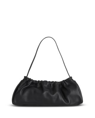 Ruched Leather Convertible Clutch