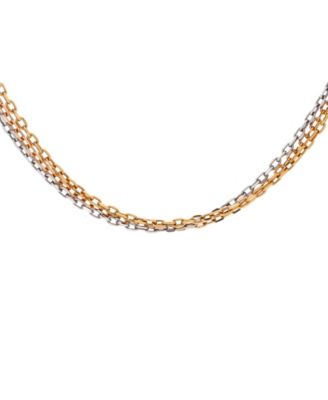  Trinity Chain Necklace 18K Tricolor Gold, 18"
