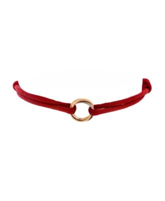  Trinity On Cord Bracelet Silk Cord with 18K Tricolor Gold