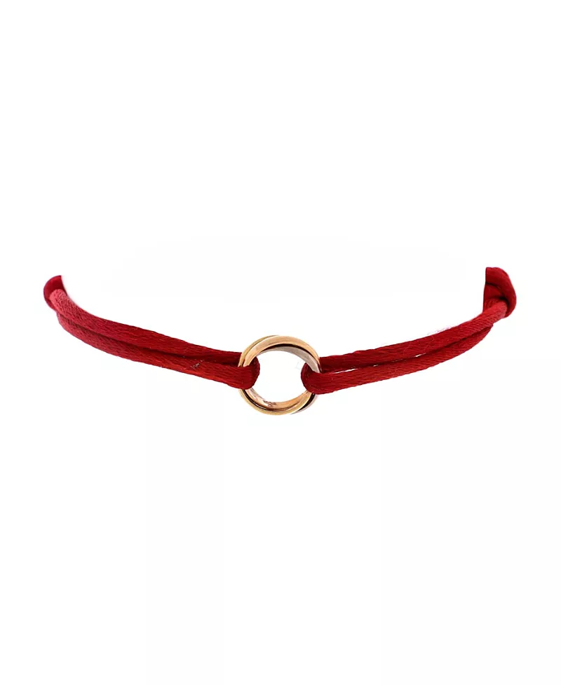 Pre-Owned Cartier Trinity On Cord Bracelet Silk Cord with 18K Tricolor Gold