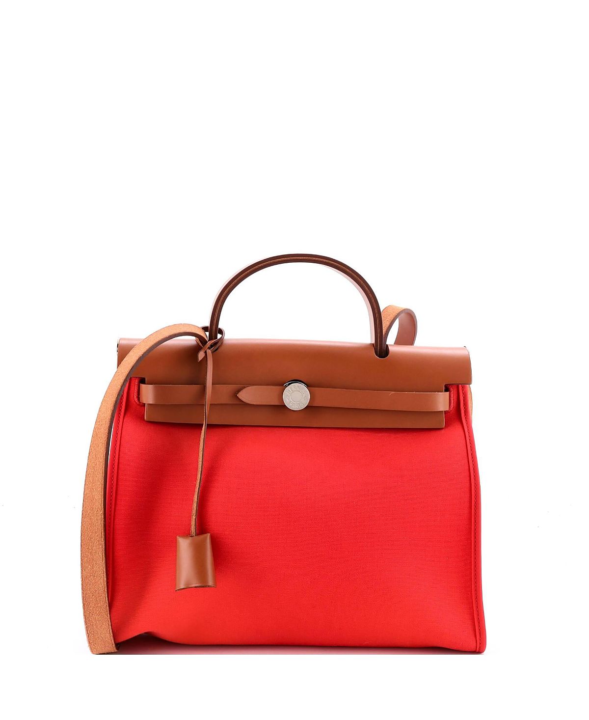 Pre-Owned HERMES 31 Herbag Zip Leather and Toile