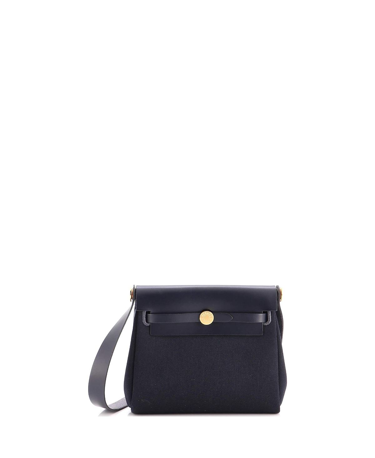 Pre-Owned HERMES 20 Herbag Zip Toile and Leather