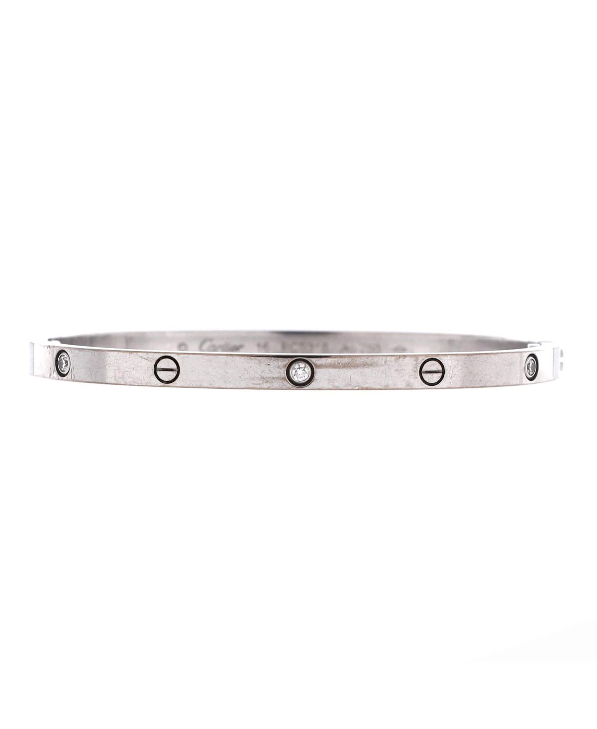 Pre-Owned Cartier Small Love 6 Diamond Bracelet 18K White Gold and Diamonds