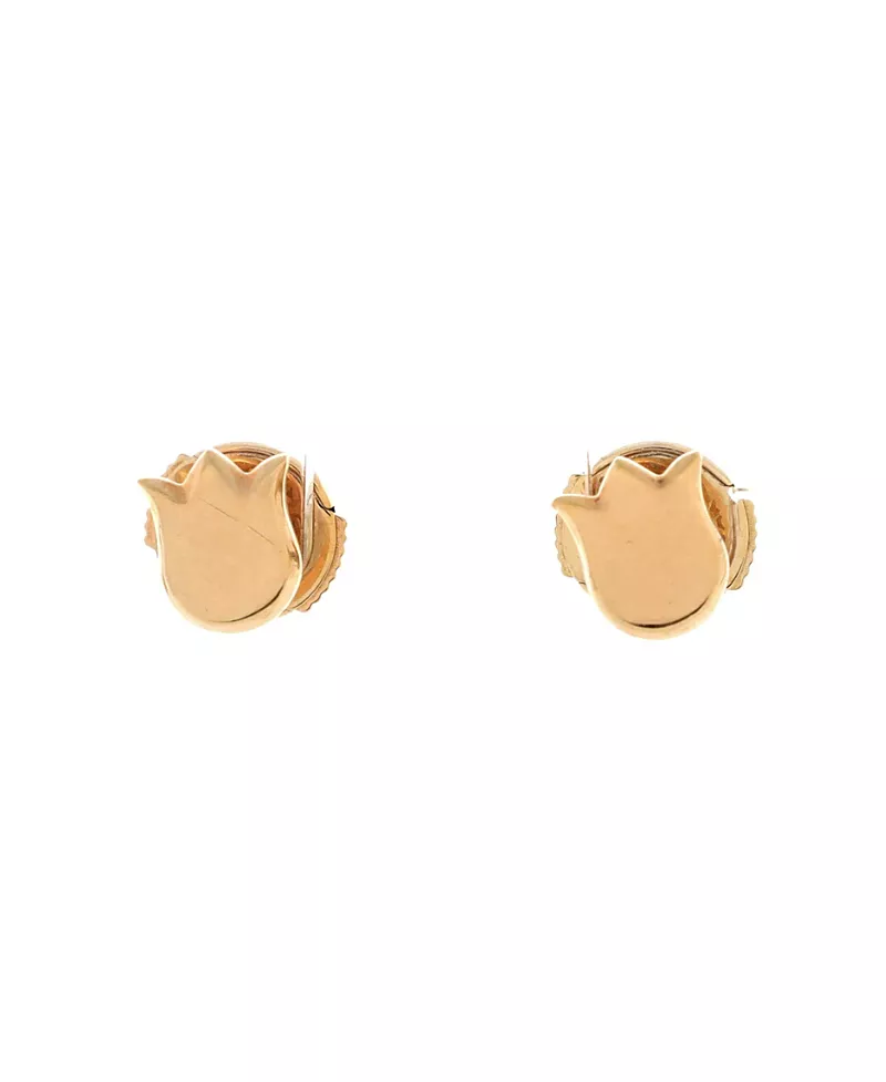 Pre-Owned Cartier Tulip Flower Stud Earrings 18K Rose Gold