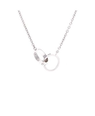 Love Interlocking Necklace 18K White Gold, 17.25"