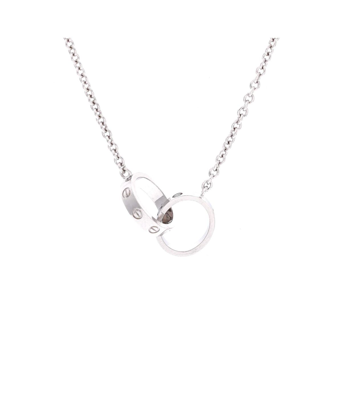 Pre-Owned Cartier Love Interlocking Necklace 18K White Gold, 17.25