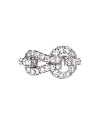 Small Agrafe Ring 18K White Gold and Diamonds