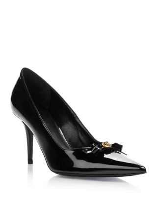 Versace Women's Gianni Ribbon Patent Leather Pumps