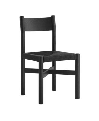  Alvia Oak Wood Dining Side Chair with Woven Seat