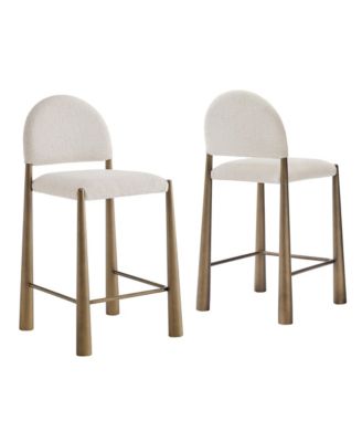  Hayley Upholstered Fabric Counter Stools, Set of 2