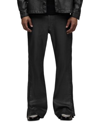 Cotton Blend Coated Carbon Flared Track Pants