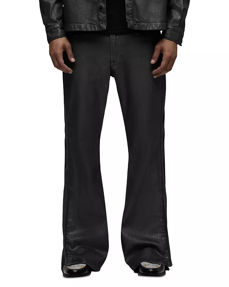 Hudson Cotton Blend Coated Carbon Flared Track Pants