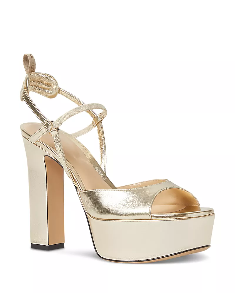 Fendi Women's Metallic Leather Platform Sandals