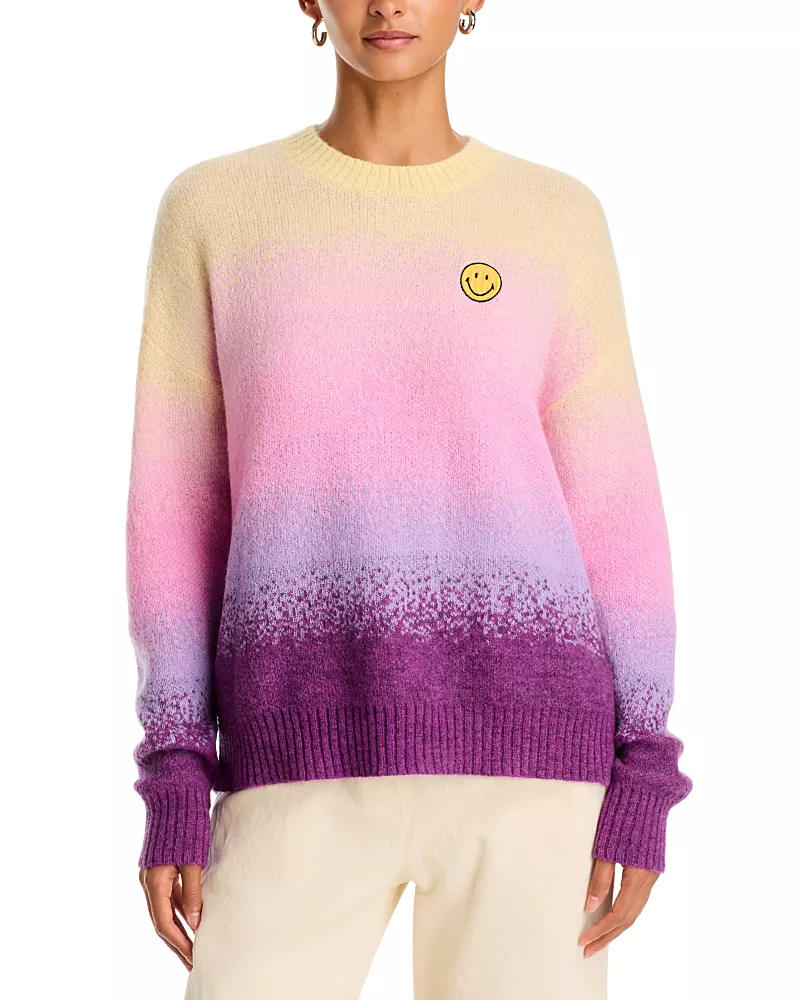 Aqua Ombre Smiley Sweater - Exclusive