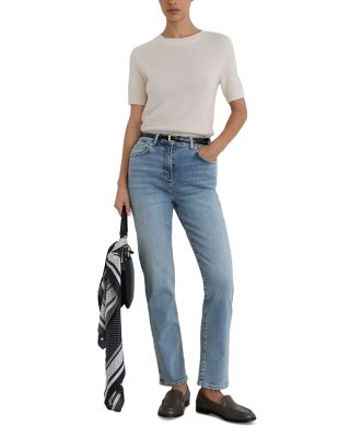 Mid Rise Slim Leg Jeans in Light Blue