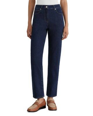 Mid Rise Slim Leg Jeans in Dark Blue