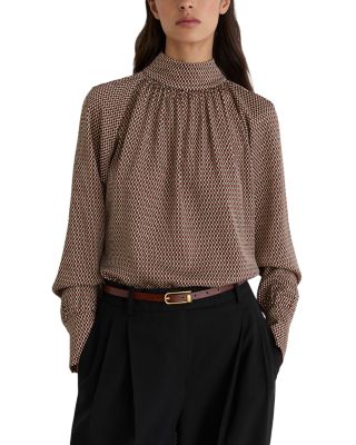 Tie Neck Blouson Sleeve Blouse