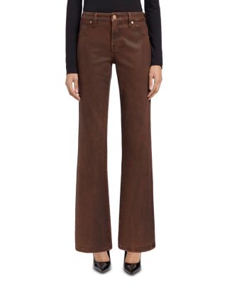 Calie Mid Rise Straight Jeans in Coating Cognac