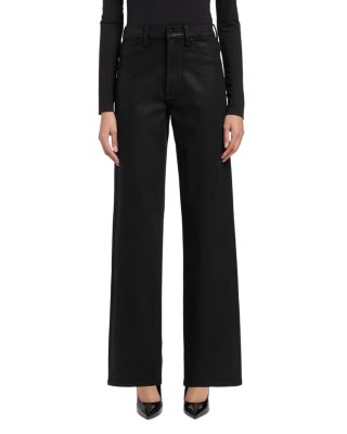 Stovepipe High Rise Straight Jeans in Coated Black