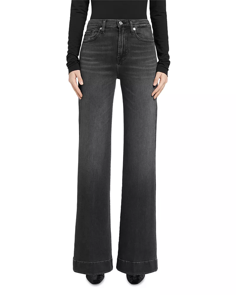 7 For All Mankind Modern Dojo High Rise Flare Jeans in Inkstorm