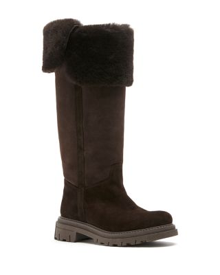 Women's Davide Suede Shearling Lined Knee High Boots