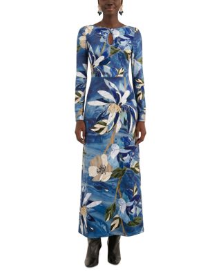 Chita Pietra Dura Long Sleeve Maxi Dress
