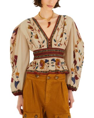 Floral Cotton Peplum Blouse