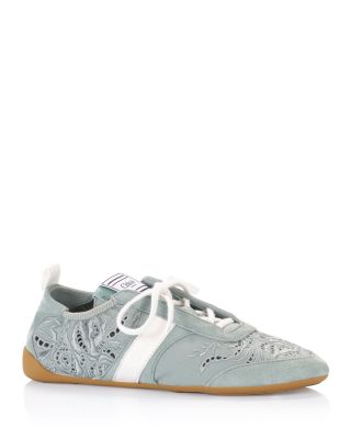 Women's Kick Embroidered Suede Sneakers