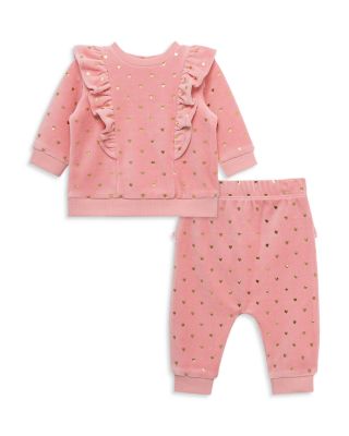 Girls' Gold Hearts Velour Set - Baby