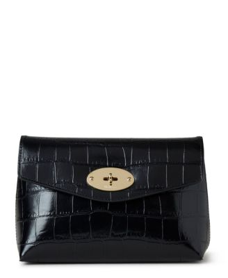  Darley Cosmetic Pouch in Croc Embossed Leather