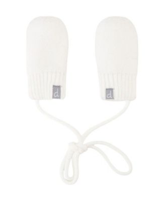  Unisex Knit Fleece Lined Attached String Mittens - Baby