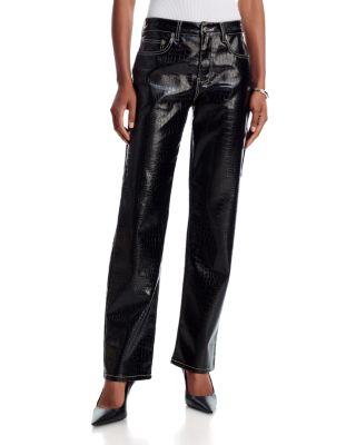 Pinup Croc Embossed Patent Leather Pants