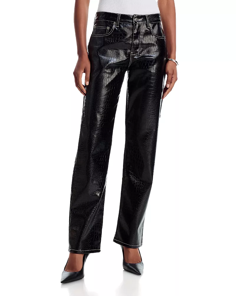 Ksubi Pinup Croc Embossed Patent Leather Pants