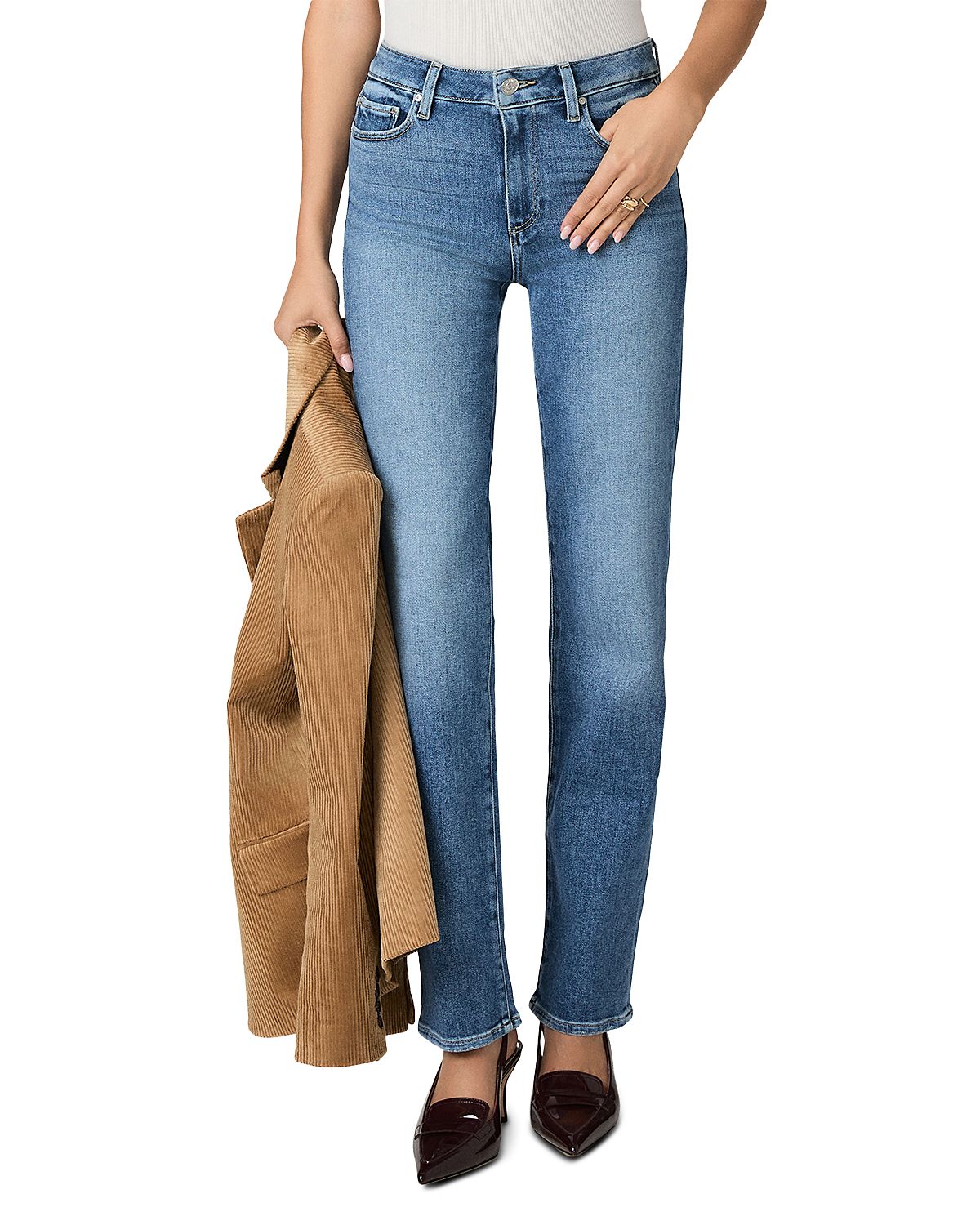 Paige Mason High Rise Straight Jeans