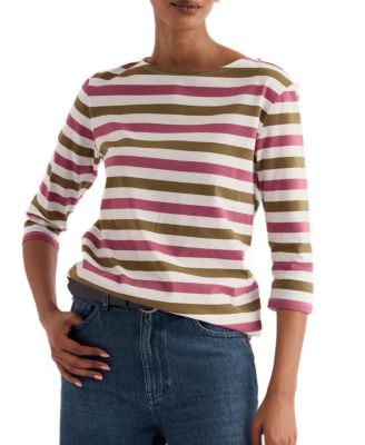 Sailor Boat Neck 3/4 Sleeve Top