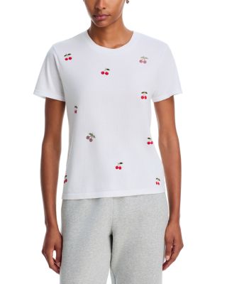 Olivia Cherry Print Fitted Cotton Tee – Exclusive