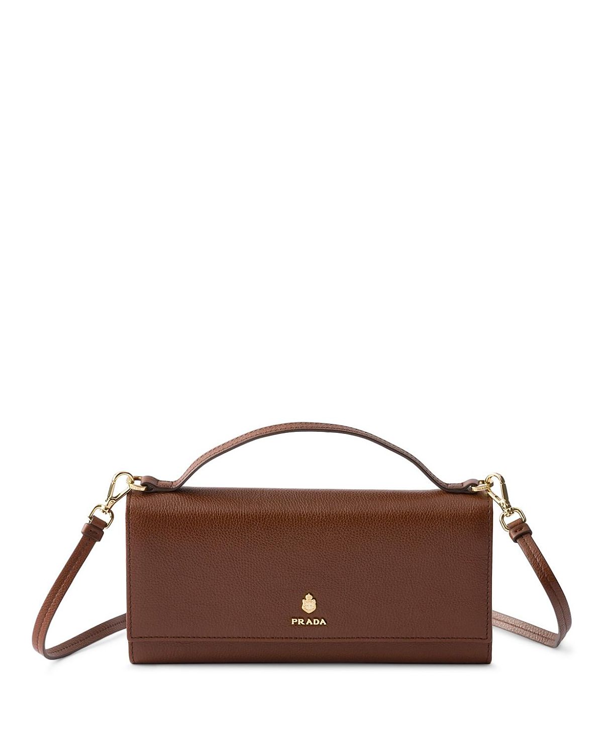Prada Leather Wallet with Shoulder Strap