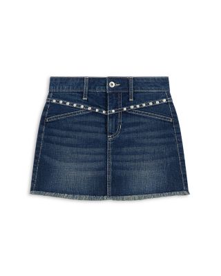 Girls' Mid Rise Studded Denim Mini Skort - Big Kid
