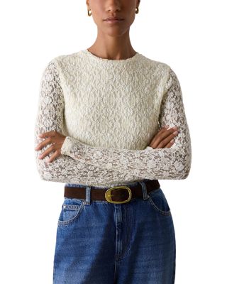 Whistles Long Sleeve Lace Top