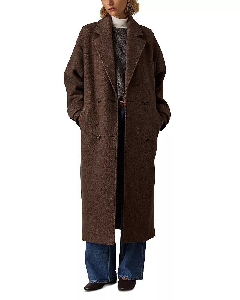 Faherty Meridian Wool Blend Knit Coat