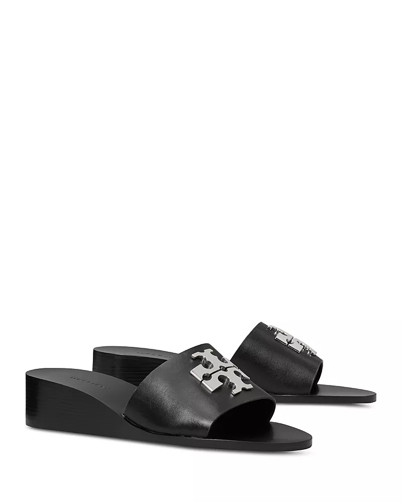 Tory Burch Women's Charlie Cuoio Leather Wedge Sandals