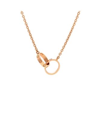  Love Interlocking Necklace 18K Rose Gold, 17.25"