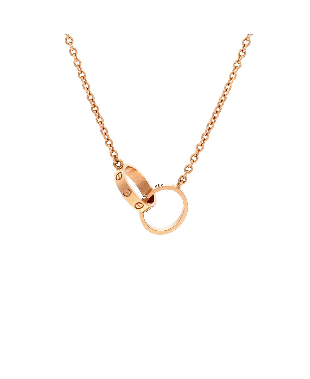 Pre-Owned Cartier Love Interlocking Necklace 18K Rose Gold, 17.25