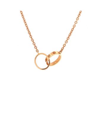 Love Interlocking Necklace 18K Rose Gold, 17.25"