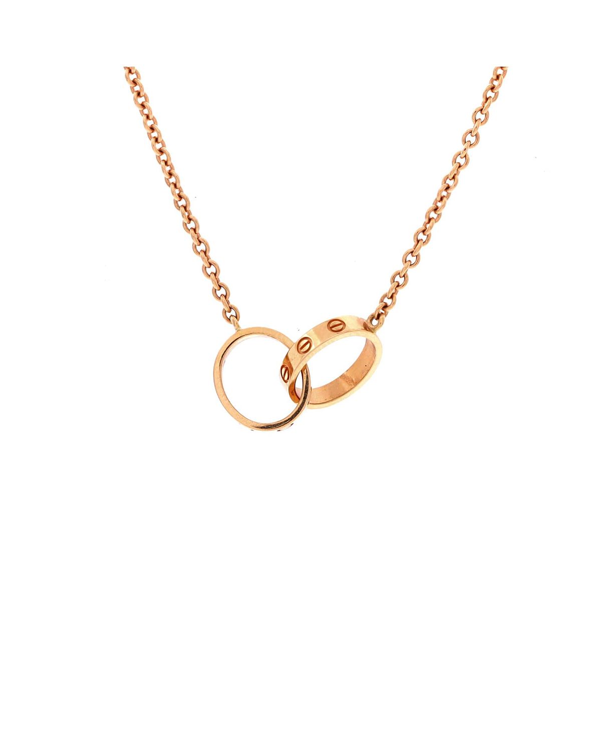 Pre-Owned Cartier Love Interlocking Necklace 18K Rose Gold, 17.25