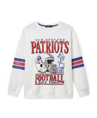  Women's NFL New England Patriots Oversized Striped Fleece
