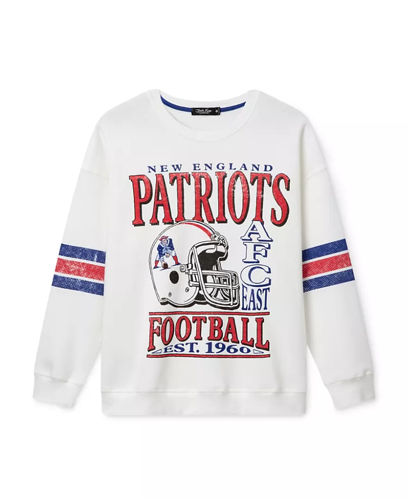 Junk Food Clothing Women's Nfl New England Patriots Oversized Striped Fleece