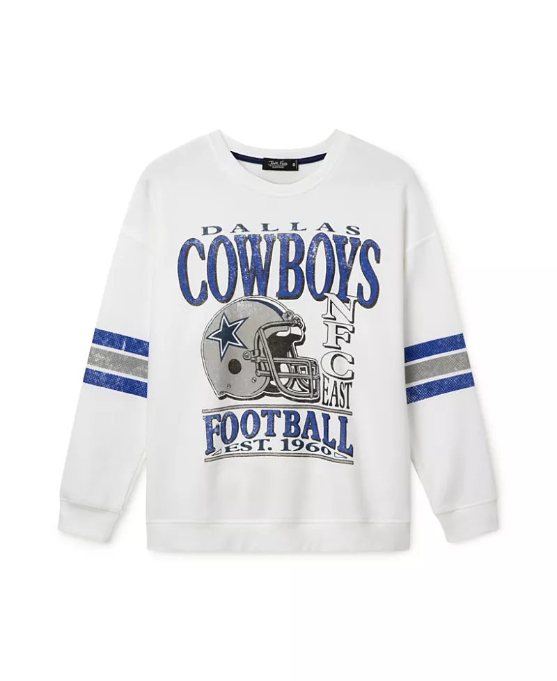 Junk Food Clothing Women's Nfl Dallas Cowboys Oversized Striped Fleece